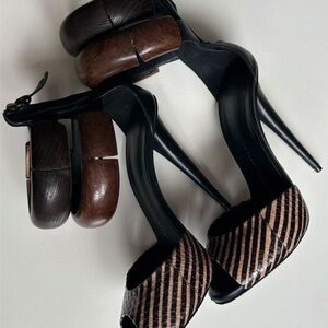ISO Giuseppe Zanotti Black and Brown Striped Heels